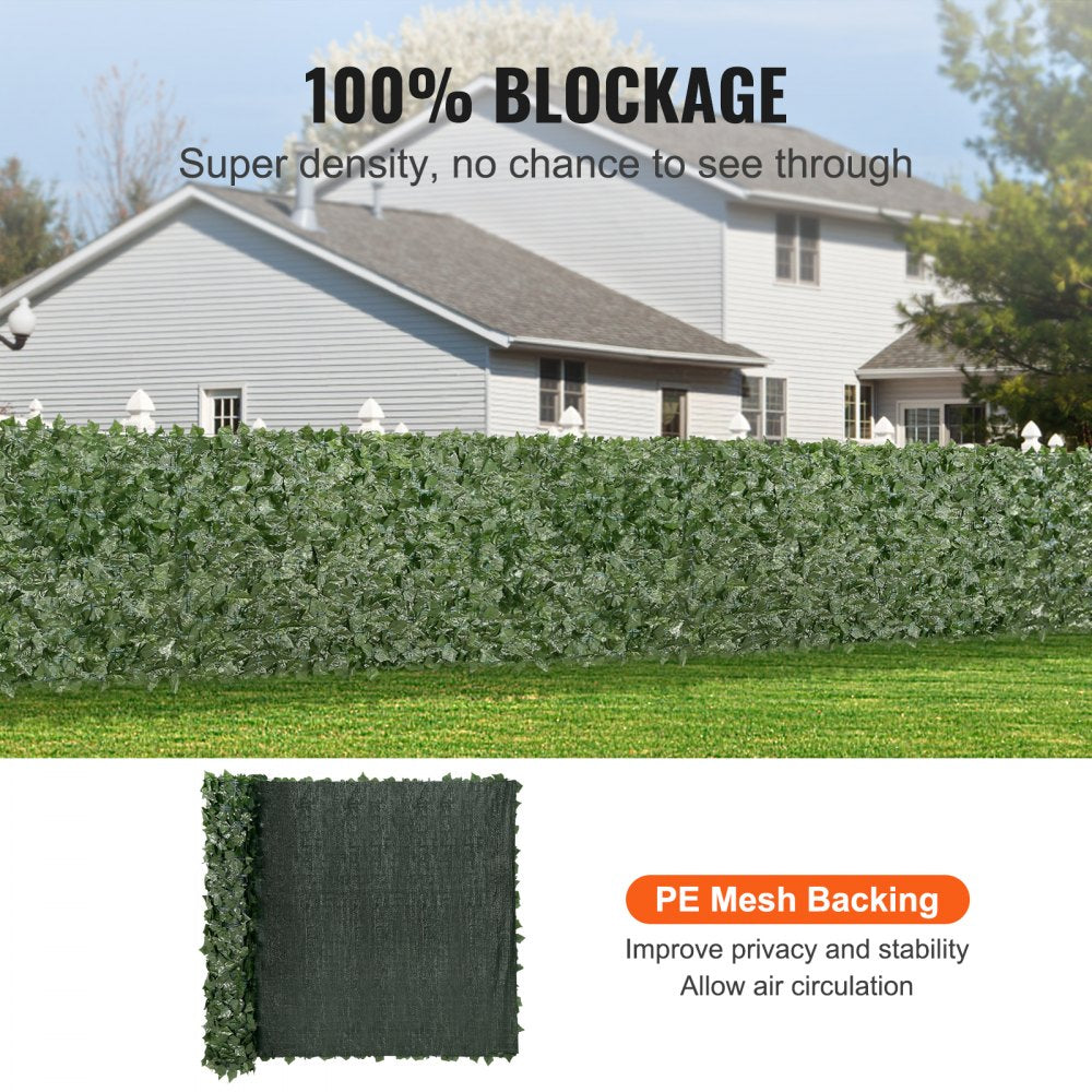 VEVOR Privacy Ivy Fence, 59 x 118in Artificial Green Wall Screen, Greenery Ivy Fence with Mesh Cloth Backing and