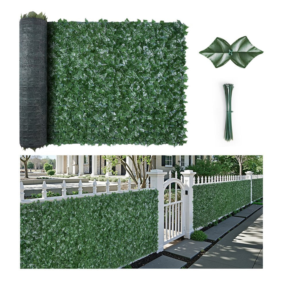 VEVOR Ivy Privacy Fence, 96 x 72 in Artificial Green Wall Screen, Greenery Ivy Fence with Mesh Cloth Backing and