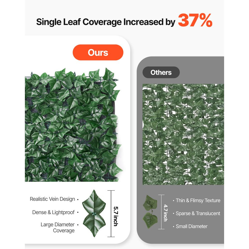 VEVOR Ivy Privacy Fence, 96 x 72 in Artificial Green Wall Screen, Greenery Ivy Fence with Strengthened Joint, Faux