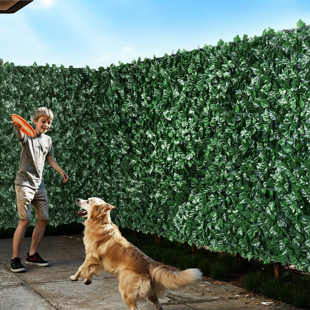 VEVOR Ivy Privacy Fence, 96 x 72 in Artificial Green Wall Screen, Greenery Ivy Fence with Strengthened Joint, Faux