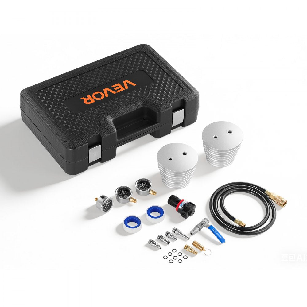 VEVOR Turbo Boost Leak Tester Kit, Compatible with 3"/3.5"/4" Pipe, 0-150 PSI Valve Gauge & 0-60 PSI Adapter Gauge
