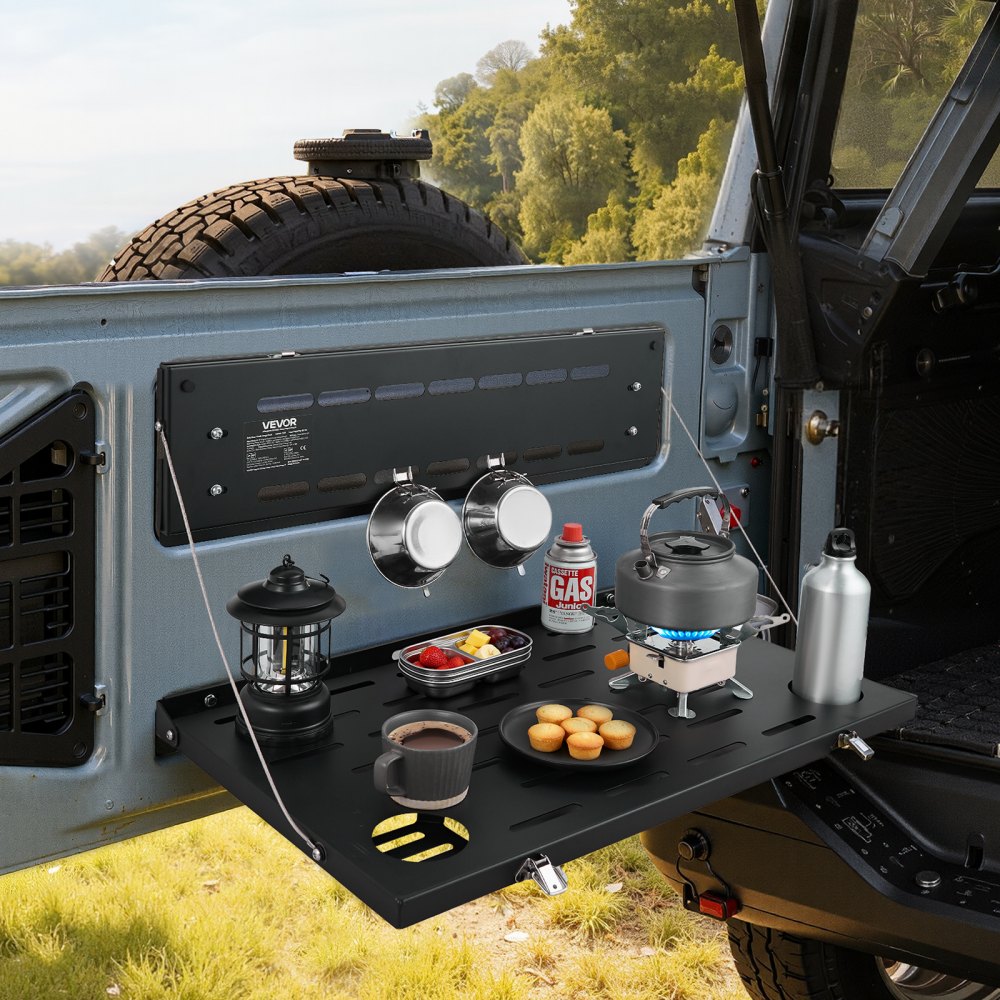 VEVOR Tailgate Table for 2021-2026 Ford Bronco 4 Door Hardtops (Exclude Bronco Sport), Foldable Molle Panel Drop Down