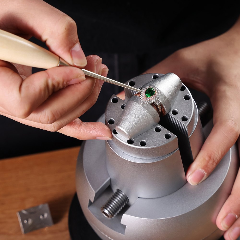 VEVOR Ball Vise, 5" Engraving Setting Tool, 360° Rotation Engraving Block Vise, 35 PCS Attachment Jewelry Engraving