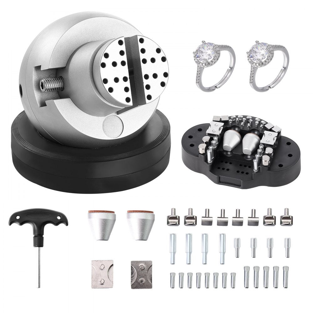 VEVOR Ball Vise, 5" Engraving Setting Tool, 360° Rotation Engraving Block Vise, 35 PCS Attachment Jewelry Engraving