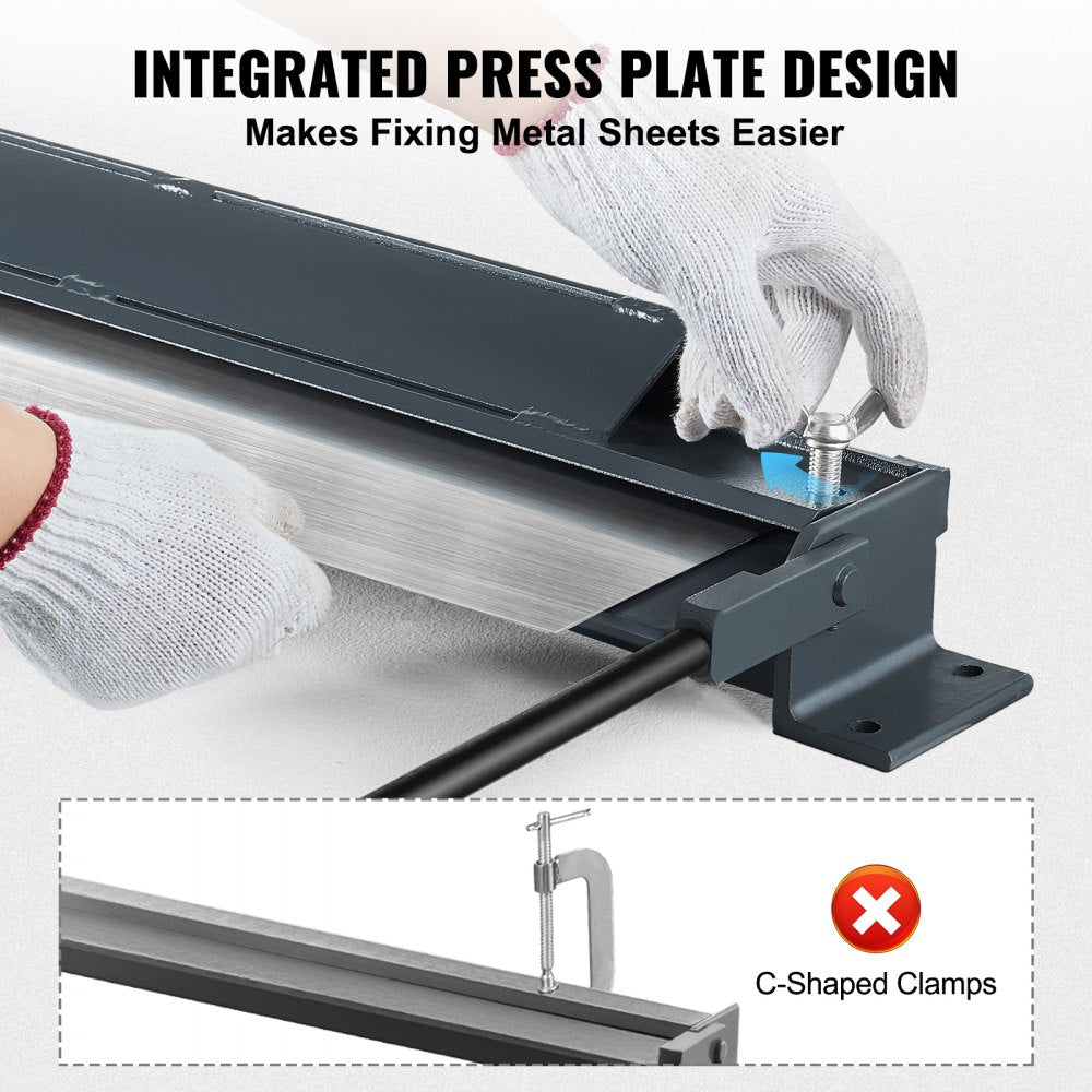 VEVOR Sheet Metal Brake 36-Inch Sheet Metal Bending Brake Bender 0-130° Portable, 20 Gauge Low Carbon Steel 14 Gauge