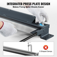 VEVOR Box and Pan Brake, 48-Inch, 0-130 Degrees Sheet Metal Bending Brake, Portable Mini Metal Bender with 20 Gauge Low