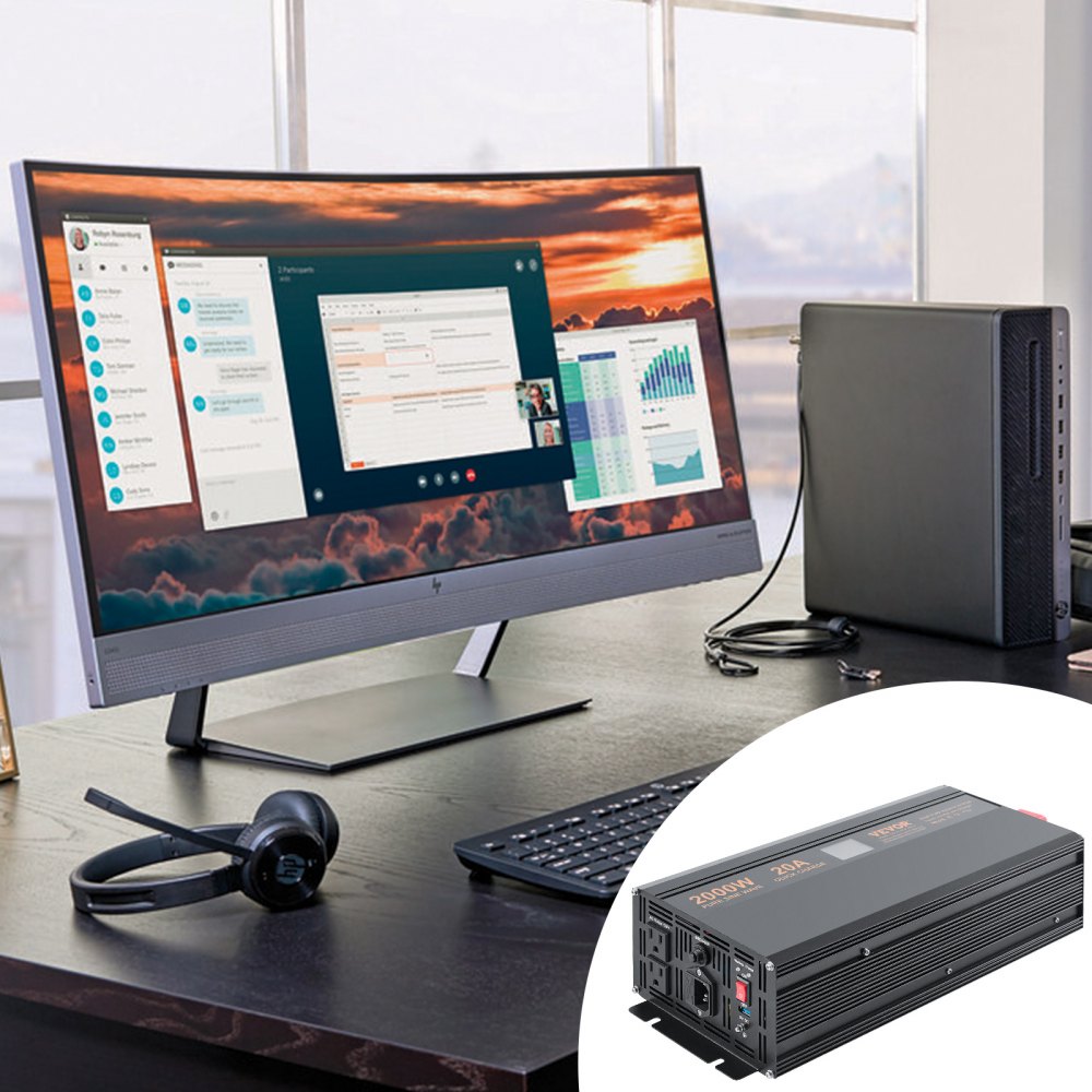 VEVOR 2000W Sump Pump Battery Backup with LCD, Automatically Shifts to Inverter Power Ensuring Uninterrupted Operation