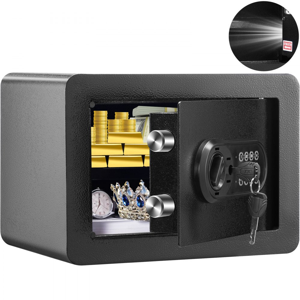 VEVOR Safe, 0.5 Cubic Feet Home Safe, Steel Security Safe with Digital Keypad and 2 Keys, Wall-Mounted Cabinet Safe