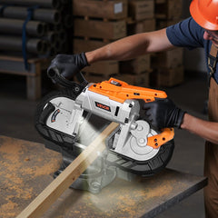 VEVOR 20V Portable Band Saw, 5 Inches Deep Cut, 360W Bandsaw with Brushless Motor, Cordless and Compact Portaband, Hang
