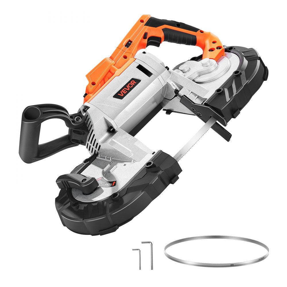 VEVOR 20V Portable Band Saw, 5 Inches Deep Cut, 360W Bandsaw with Brushless Motor, Cordless and Compact Portaband, Hang