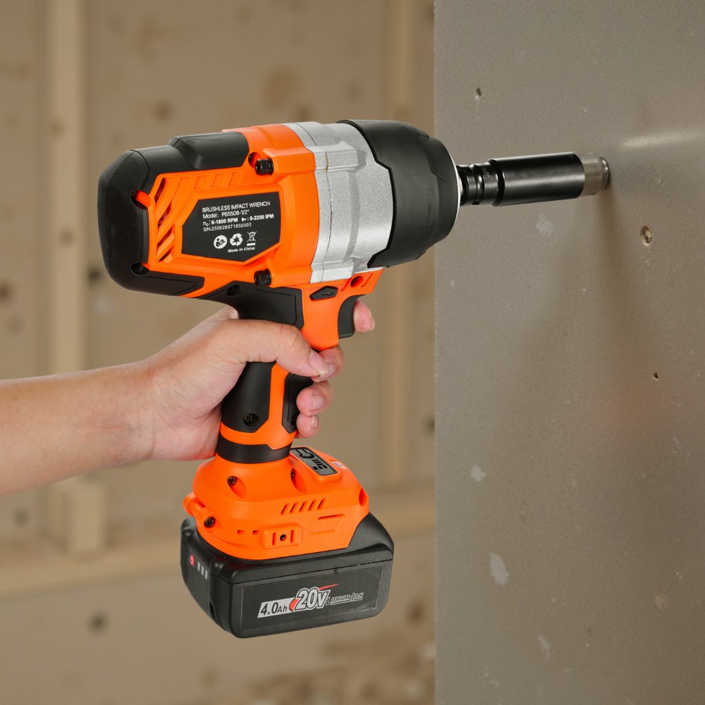 VEVOR Cordless Impact Wrench, 958.8 ft-lbs / 1300 N·m High Torque, 1/2 inch, 20V Electric Impact Wrench with Brushless