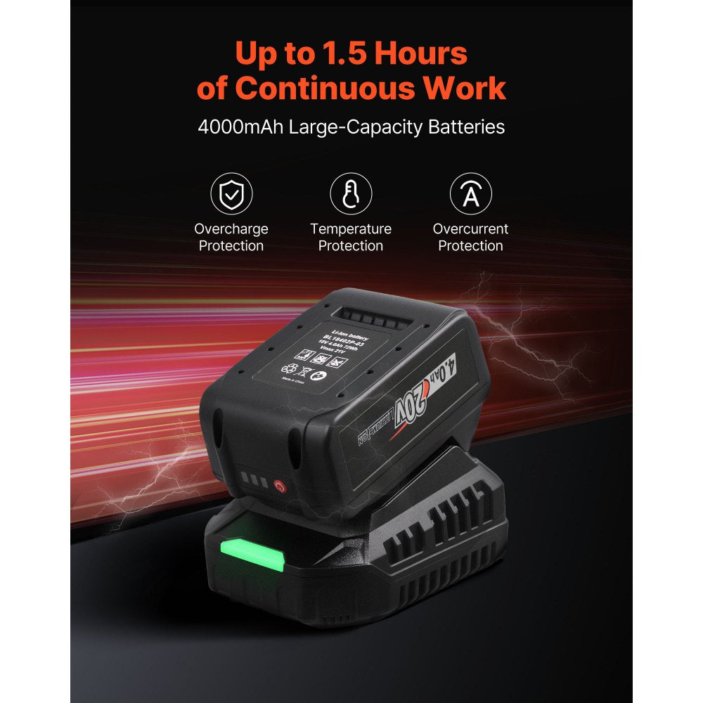 VEVOR Cordless Impact Wrench, 280 ft-lbs / 380 N·m High Torque, 3/8 inch, 20V Electric Impact Wrench with Brushless