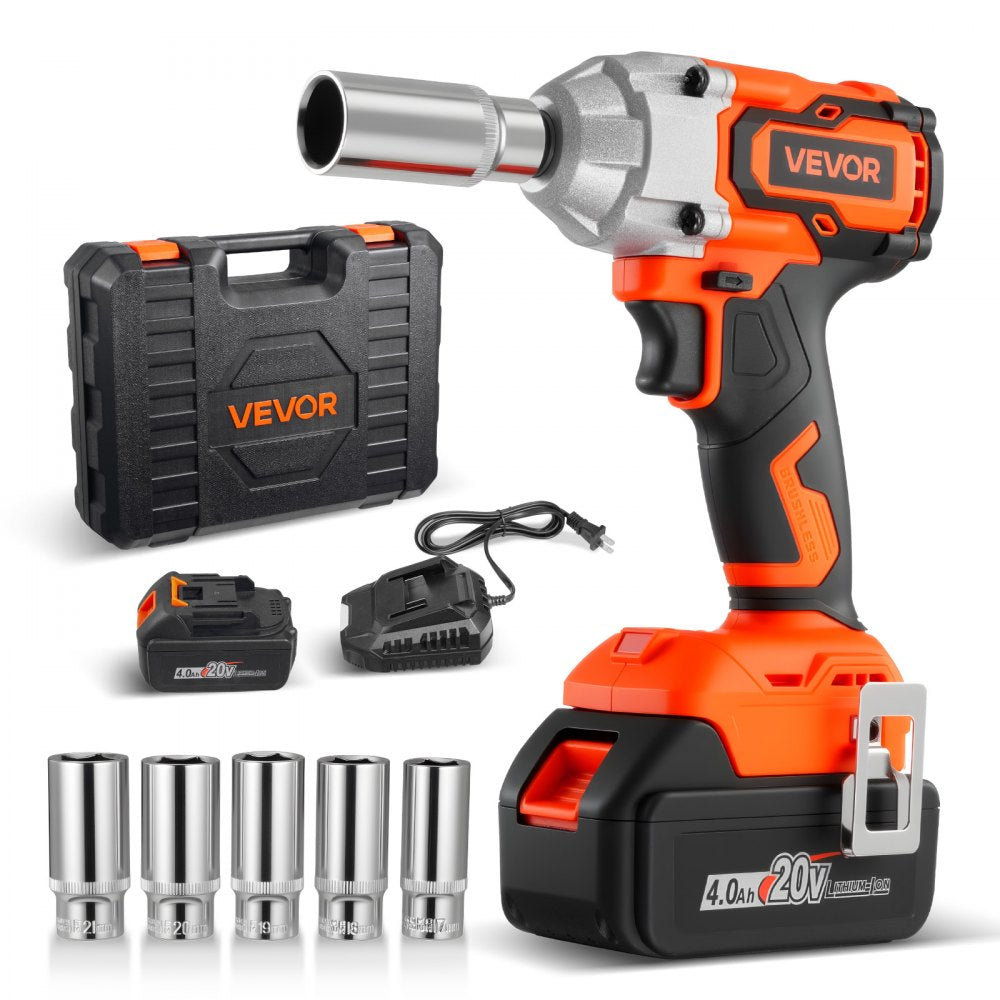 VEVOR Cordless Impact Wrench, 280 ft-lbs / 380 N·m High Torque, 3/8 inch, 20V Electric Impact Wrench with Brushless