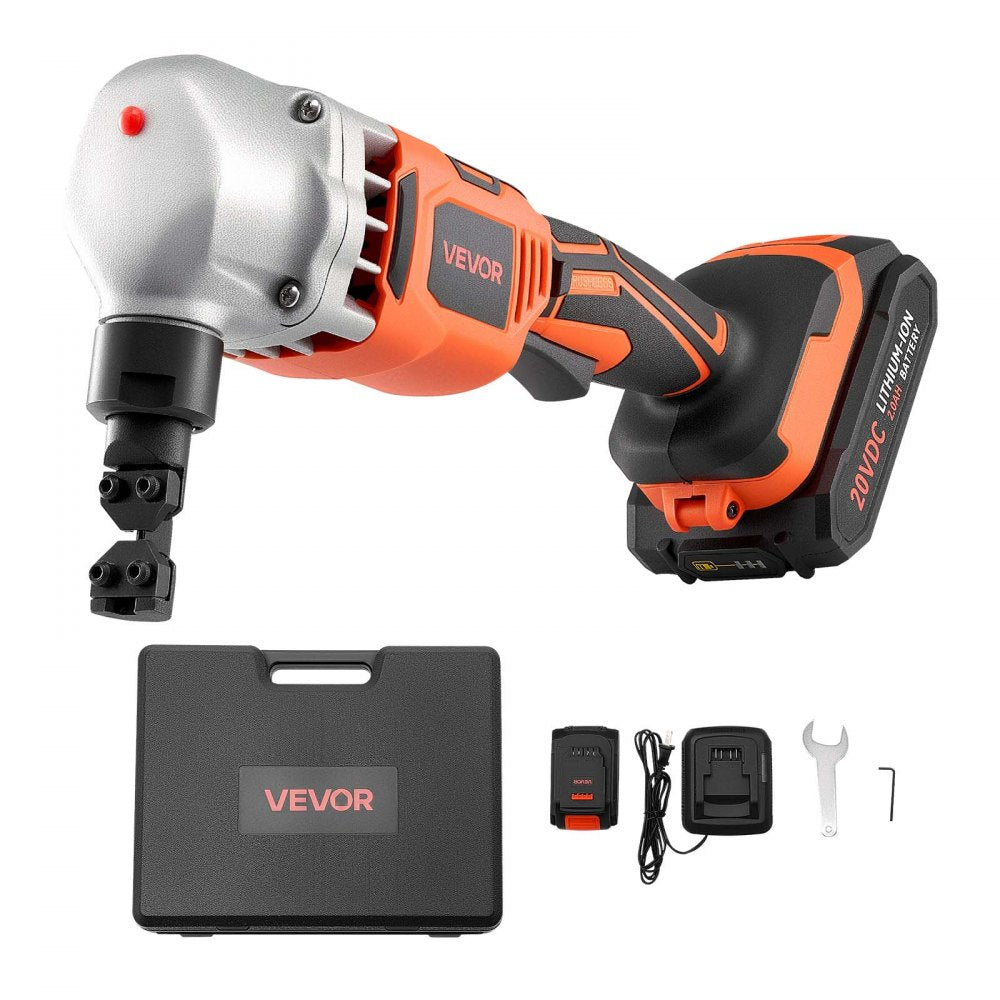 VEVOR Cordless Metal Nibbler, with 18 V 2000 mAh Battery, 1200 RPM Brushless Motor, Electric Nibbler Metal Cutter with