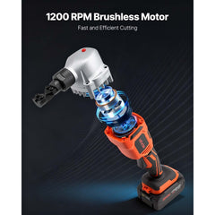 VEVOR Cordless Metal Nibbler, with 18 V 4000 mAh Battery, 1200 RPM Brushless Motor, Electric Nibbler Metal Cutter with