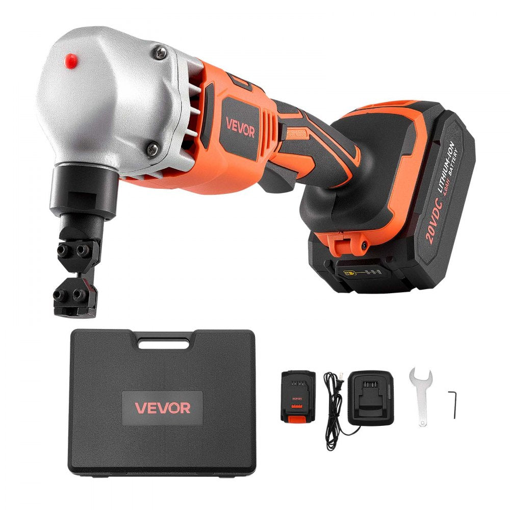 VEVOR Cordless Metal Nibbler, with 18 V 4000 mAh Battery, 1200 RPM Brushless Motor, Electric Nibbler Metal Cutter with