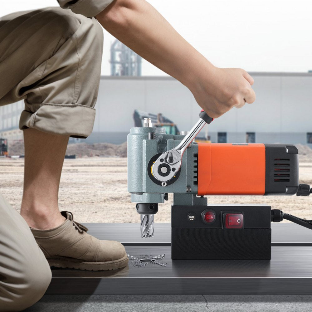 VEVOR Magnetic Drill Press, 1300W Low Profile Mag Drill, Light Weight Portable Mag Drilling Machine with Cooling Device