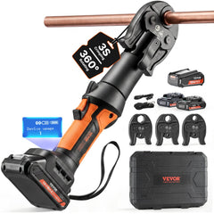 VEVOR Press Tool, 18V Electric Pipe Crimping Tool for 1/2", 3/4", 1" Copper Pipes, 24KN Press Tool Kit Compatible with