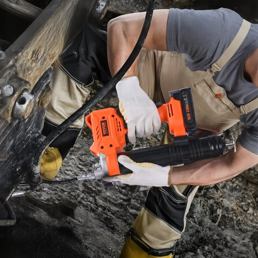 VEVOR Cordless Grease Gun, 8000 PSI Max Pressure, Battery Operated Grease Gun with LED Light & 35.4-inch Long Hose