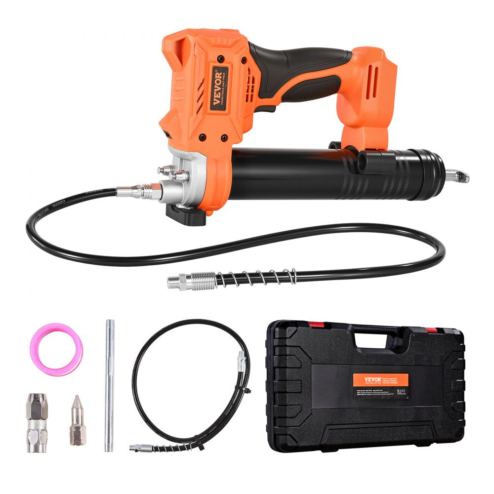 VEVOR Cordless Grease Gun, 8000 PSI Max Pressure, Battery Operated Grease Gun with LED Light & 35.4-inch Long Hose