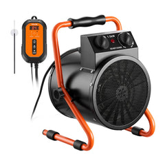 VEVOR Greenhouse Heater, 1500W Electric Space Heater with Thermostat, Fan & High Heat Modes, 25° Adjustable Angle, IPX4