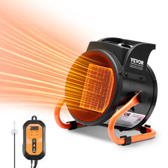 VEVOR Greenhouse Heater with Thermostat, 1500W PTC Fast Heating with Overheat Protection, 3-Speed Setting Small Grow