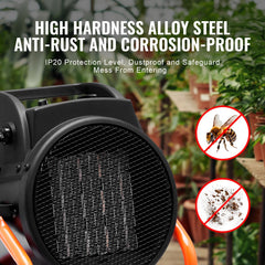 VEVOR Greenhouse Heater, 1500W PTC Fast Heating with Overheat Protection, 3-Speed Setting Small Grow Tent Heater