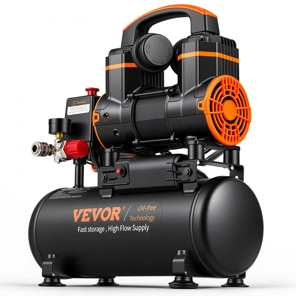 VEVOR 2.1 Gallon Air Compressor, 1.2HP 2.2 CFM@90PSI Air Compressors with Max. 116PSI Pressure, Oil Free Compressor