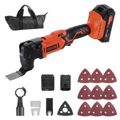VEVOR Cordless Oscillating Tool, 20V Oscillating Multi Tool Kit with 6 Variable Speeds 8500 - 17000 OPM, 3.2°