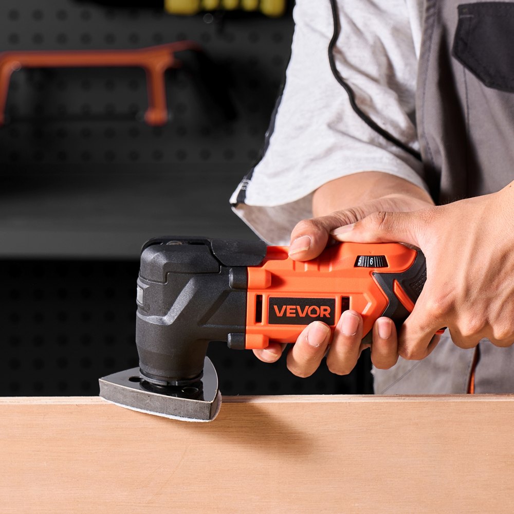 VEVOR Cordless Oscillating Tool, 20V Multitool Oscillating Tool with 6 Variable Speeds 8500 - 17000 OPM, 3.2°