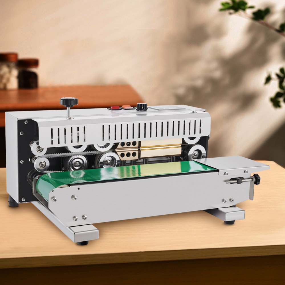 VEVOR Continuous Bag Band Sealing Machine, 0.24-0.47 in/6-12 mm Seal Width, Horizontal Band Sealer Machine with Digital
