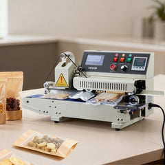 VEVOR Continuous Bag Band Sealing Machine, 0.24-0.47 in Seal Width, Horizontal Band Sealer Machine with Ink Printing