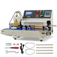 VEVOR Continuous Bag Band Sealing Machine, 0.24-0.47 in Seal Width, Horizontal Band Sealer Machine with Ink Printing