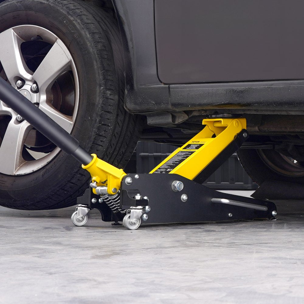 VEVOR Low Profile Floor Jack 2 Ton (4400 lbs) , Heavy Duty Aluminum Hydraulic Racing Floor Jack, Hydraulic Car Jack