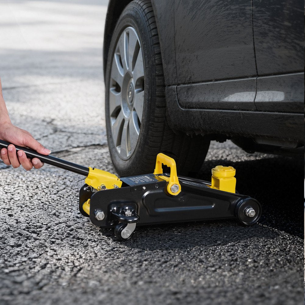 VEVOR Low Profile Floor Jack, 1.5 Ton (3300 lbs) Capacity, Steel Racing Floor Jack with Single Piston Quick Lift Pump