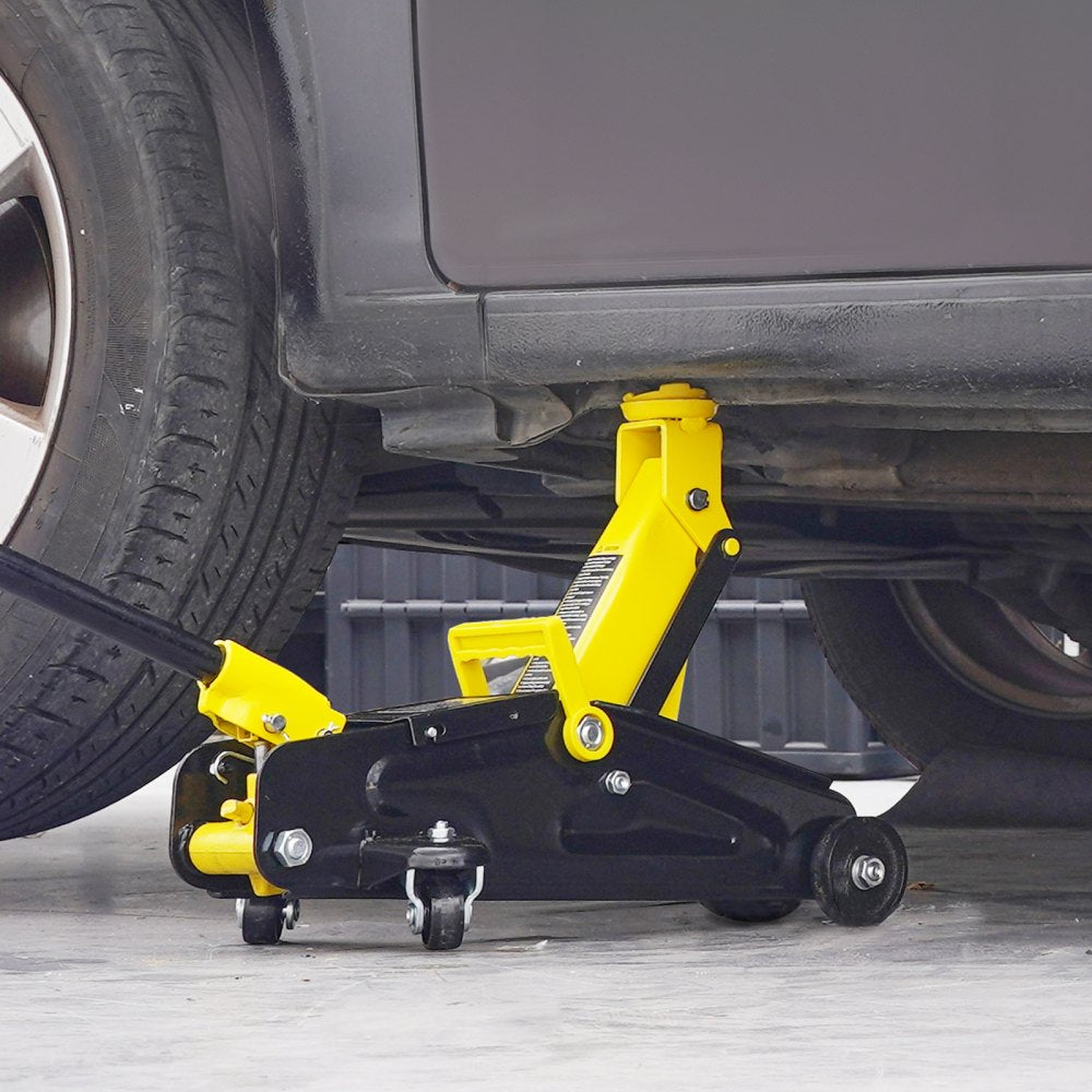 VEVOR Low Profile Floor Jack 2 Ton (4400 lbs), Heavy Duty Iron Hydraulic Racing Floor Jack, Hydraulic Car Jack, Single
