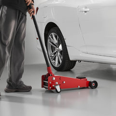 VEVOR Low Profile Floor Jack, 3 Ton (6614 lbs) Capacity, Steel Racing Floor Jack with Single Piston Quick Lift Pump