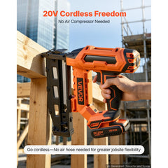 VEVOR Cordless Finish Nailer 20V 16GA Straight Cordless Nailer with Battery, Drives 1-1/4" to 2-1/2" Nails, with 1500