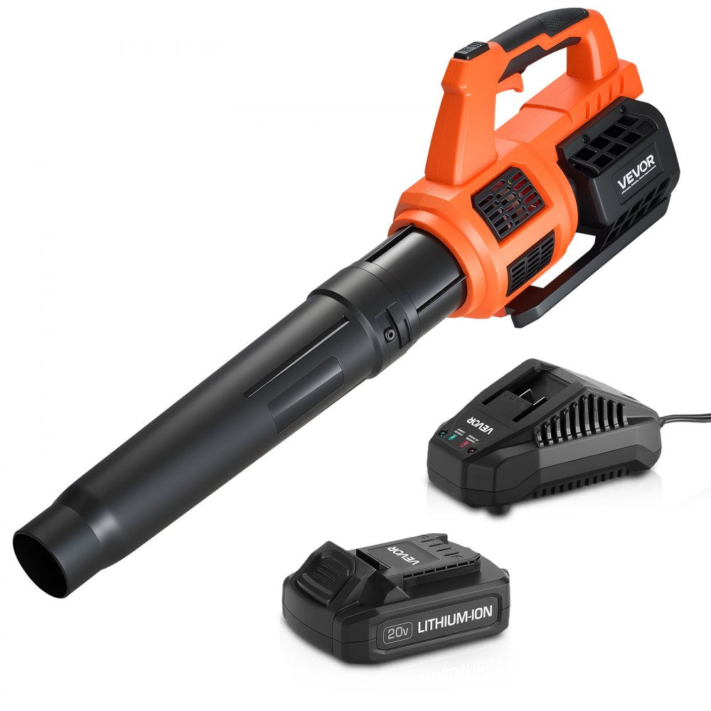 VEVOR Cordless Leaf Blower, 20V Powerful Electric Leaf Blower with 2.0Ah Battery, Fast Charging & Quiet Operation, 2