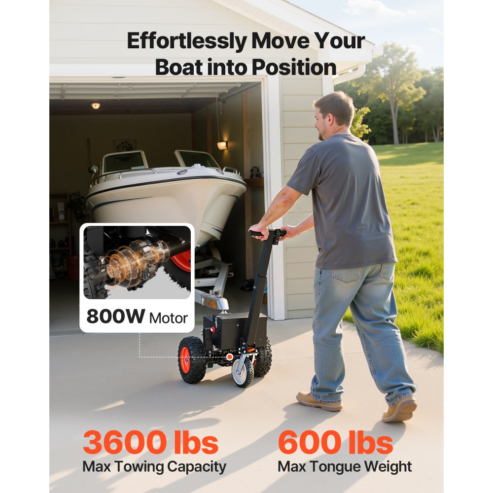 VEVOR Electric Trailer Dolly, 3600 lbs Max Trailer Weight 600 lbs Max Tongue Weight, DC 24V 800W Motorized Trailer