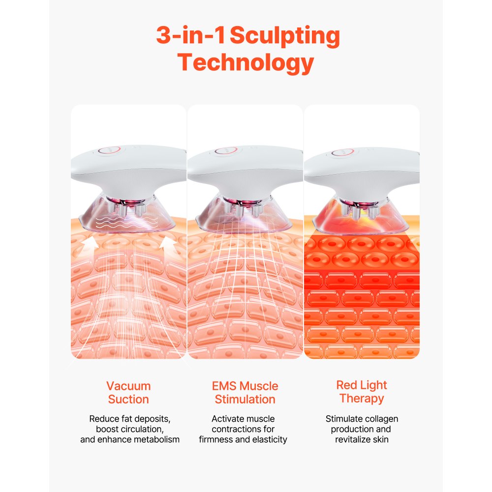 VEVOR Body Sculpting Machine, 3-in-1 Electric Cellulite Massager with 3 Adjustable Functional Modes, Skin Tightening