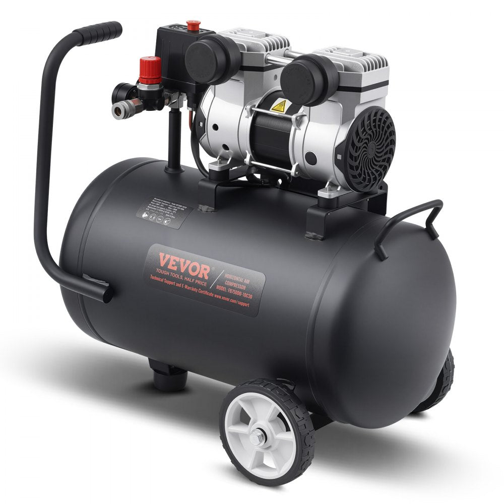 VEVOR Air Compressor, 8 Gallon Steel Tank, 1HP 2.2 CFM@90 PSI Oil Free Air Compressor & Max. 120PSI Pressure, 80dB