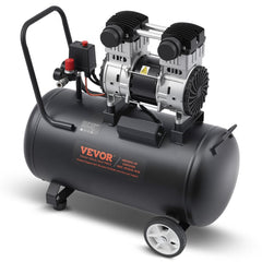 VEVOR Air Compressor, 15 Gallon Steel Tank, 2HP 5.3 CFM@90 PSI Oil Free Air Compressor & Max. 125PSI Pressure, 78dB