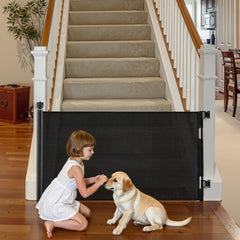 VEVOR Retractable Baby Gate, Extends to 72.8 inch Wide, 31.3 inch Tall, with Security Lock, Easy to Use, Walk Through