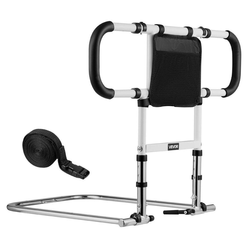 VEVOR Bed Rail for Elderly, Foldable & Extendable Bedside Assist Rail with Side Handles & PU Handrail, Adjustable