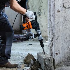 VEVOR Demolition Jack Hammer, 1400W Electric Jackhammer Heavy Duty, 2900 BPM Concrete Breaker, 2pcs Chisels Bits