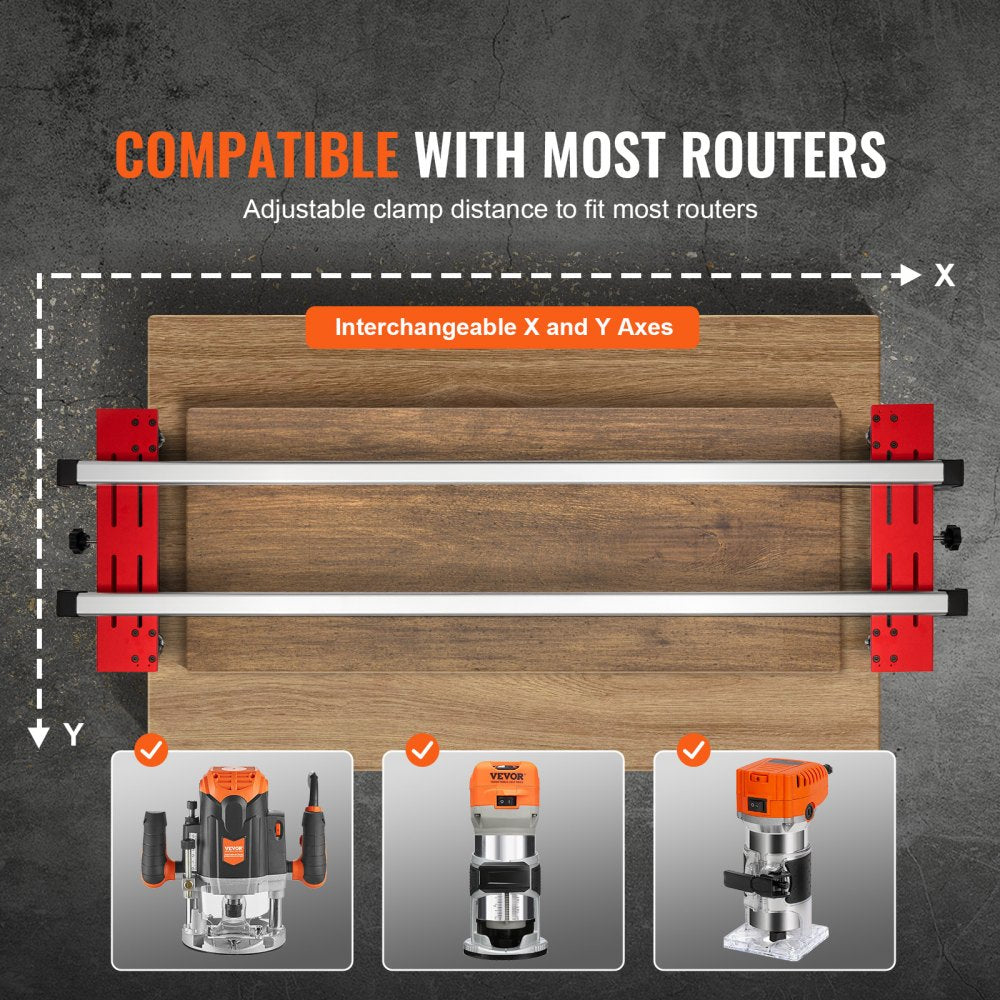 VEVOR Router Sled, 60 inches, Portable and Adjustable Slab Flattening Jig DIY Woodworking Router Sled for Flattening