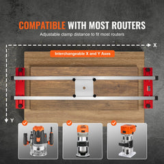 VEVOR Router Sled, 60 inches, Portable and Adjustable Slab Flattening Jig DIY Woodworking Router Sled for Flattening