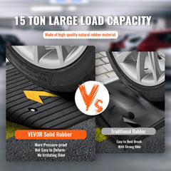 VEVOR Upgraded Rubber Threshold Ramp, 4" Rise Door Ramp with 1 Channel, Natural Rubber Car Ramp with Non-Slip Textured