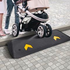 VEVOR Rubber Threshold Ramp, 2" Rise Threshold Ramp Doorway, Recycled Rubber Power Threshold Ramp Rated 33069 lbs Load